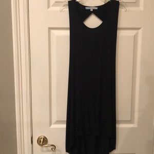 Mid length black cotton dress